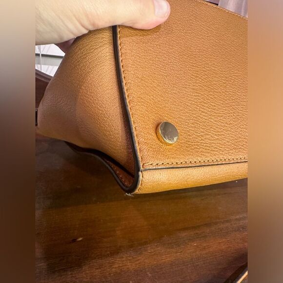 NEW Michael Kors Hamilton Studio Brown Acorn Leather Satchel Camel Keylet $428 - Picture 8 of 16